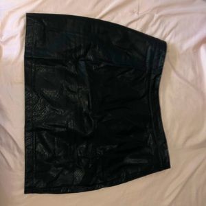 Animal Print Leather Skirt